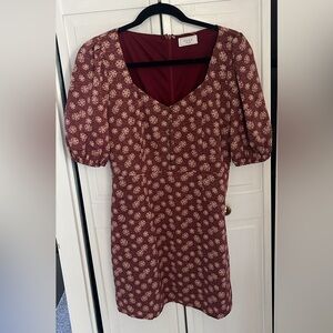 Sage burgundy midi dress